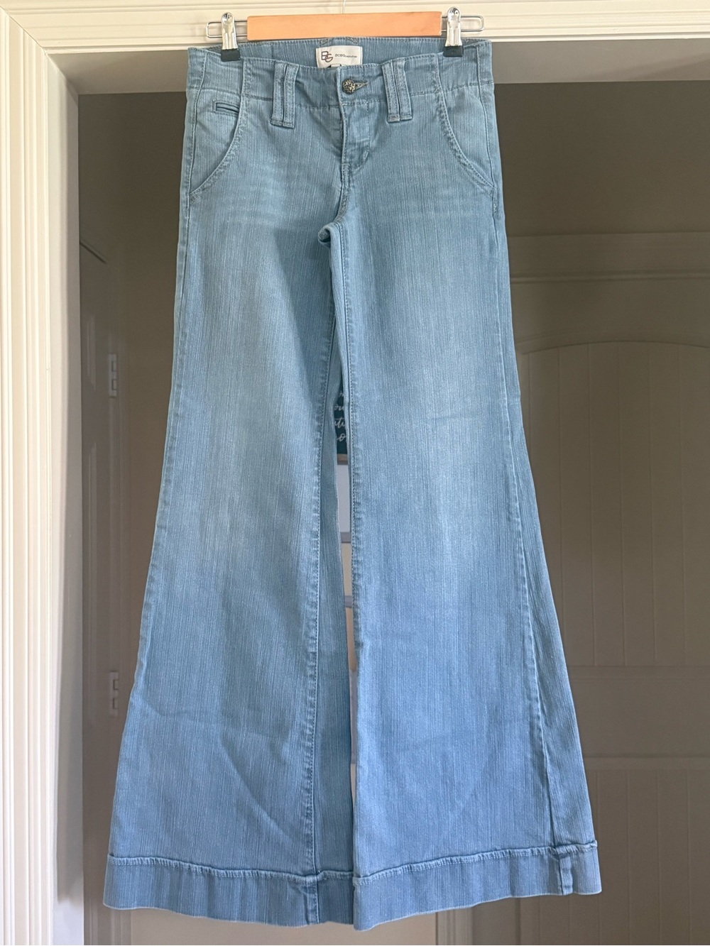 BCBGeneration Light Blue Wide-Leg Flare Jeans
